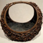 Crescent shaped flower basket from Japan