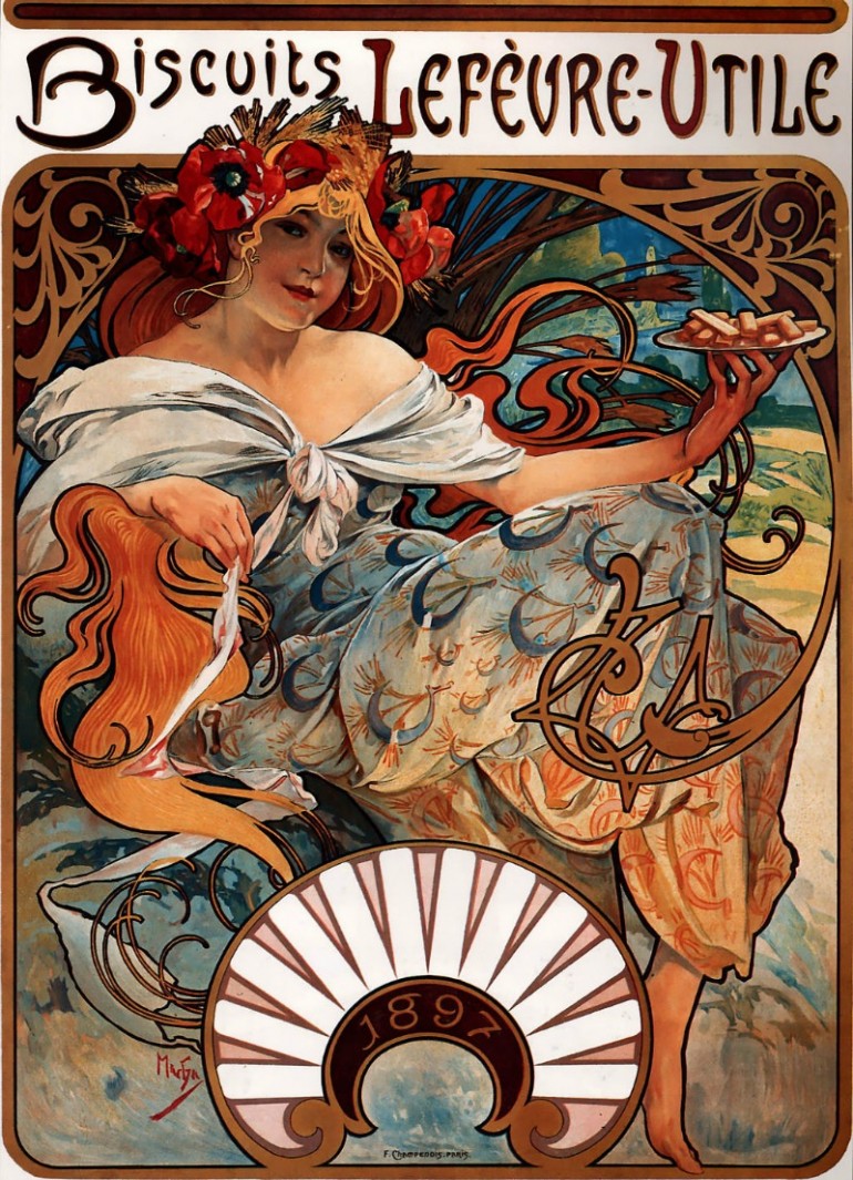 THE RICHLY DECORATED POSTERS OF ALPHONSE MUCHA AND HIS ARCHETYPAL ART NOUVEAU DECORATIVE ART TECHNIQUE