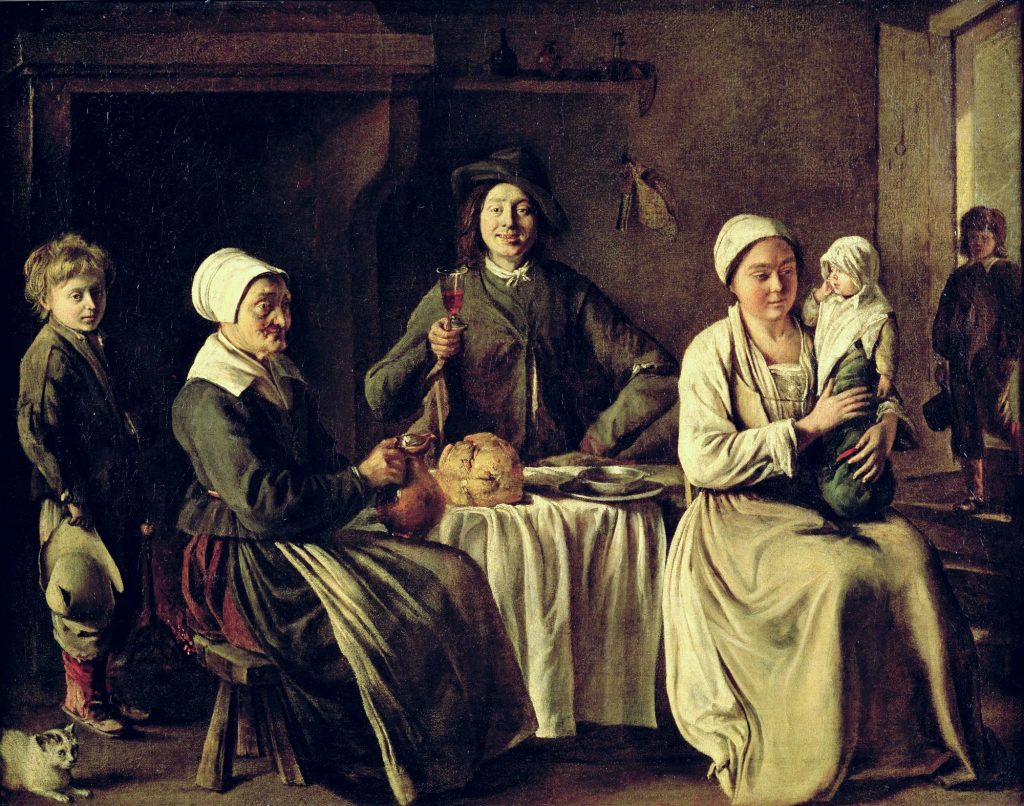 PWI90079 The Peasant Family, 1642 (oil on canvas) by Le Nain, Antoine and Louis (d.1648) & Mathieu (1607-77); 61x78 cm; Louvre, Paris, France; Peter Willi; French, out of copyright